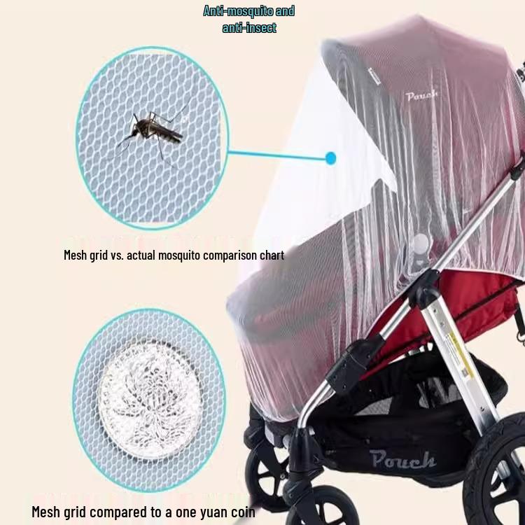 Universal Full Coverage Baby Stroller Mosquito Net with Enlarged Encrypted Mesh