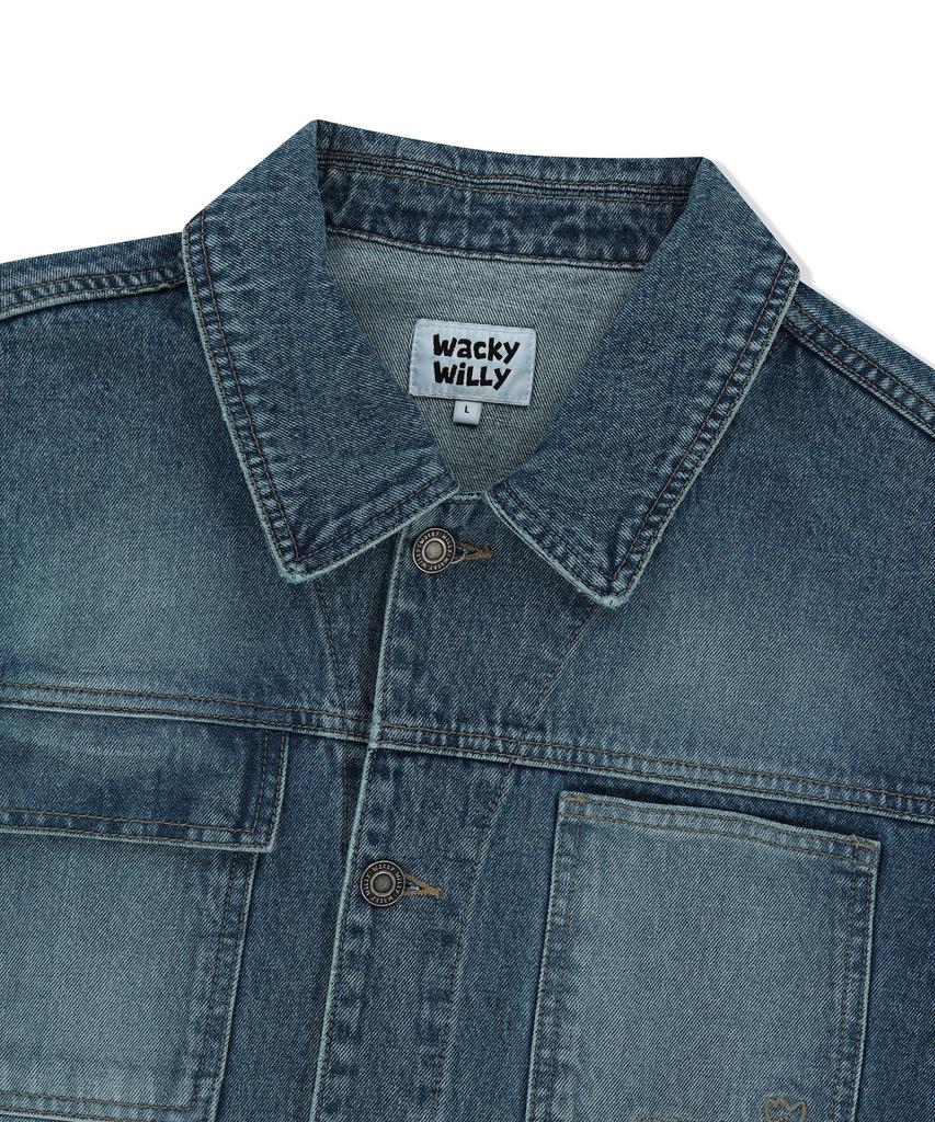 Wacky Willy Denim Trucker Jacket Blue