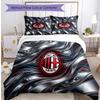 Set Lenzuola Stampa AC Milan 3 Pezzi Morbido Delicato sulla Pelle Lavabile Copripiumino e Federe Set Stagione Unica Camera da Letto