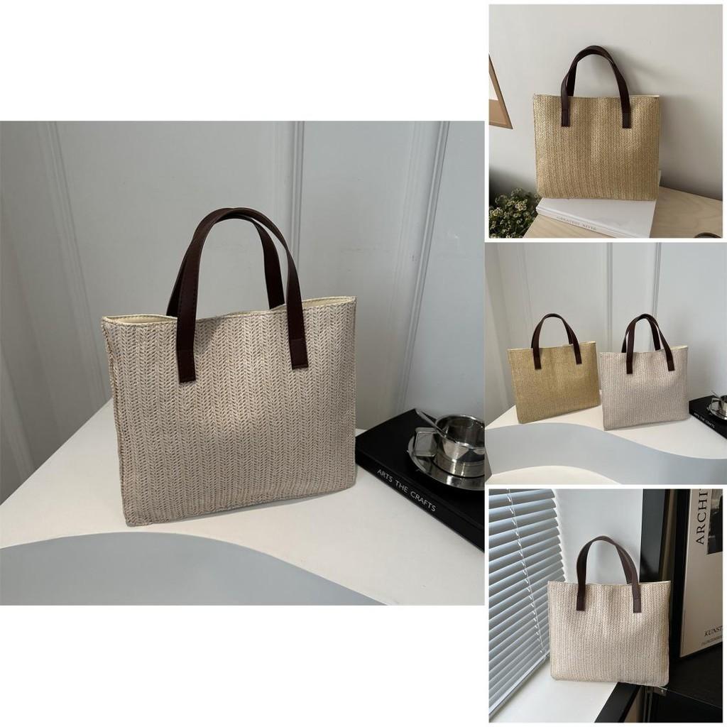 Summer 2024 Large Capacity Woven Tote Bag Stylish Soft Handheld Women's Purse