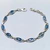 Natürlicher Blauer Kyanit Edelstein 925 Massiv Sterlingsilber Geschenk Armband 7-8" o6H99