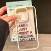 Aesthetic Simple English Letter AND I JUST Phone Case for Iphone 17 Pro Max 16 15 14 Plus 13 12 Mini XR 7 8 Transparent Cover