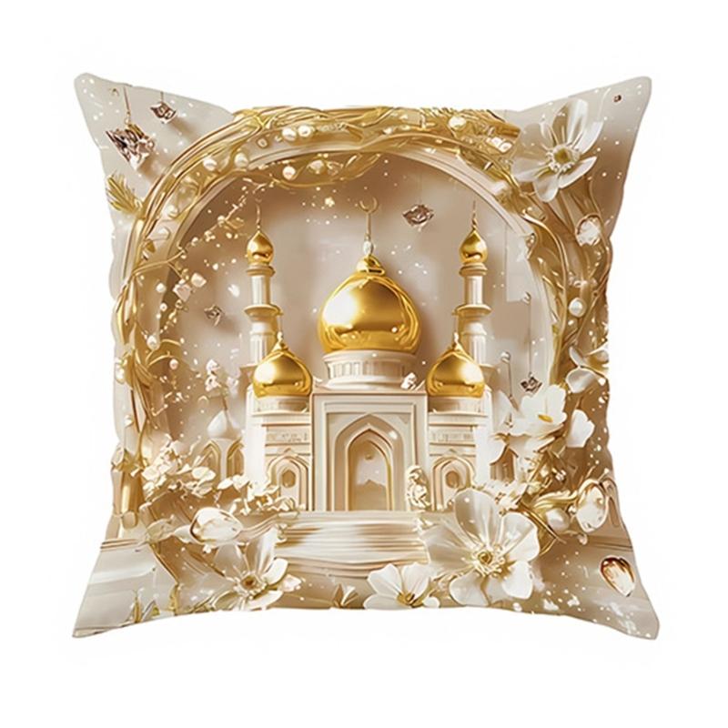 

Мягкая коротковорсовая наволочка Золотая Луна Этнический Фестивальный Принт 45x45см Стандартный Размер для Декора Дома