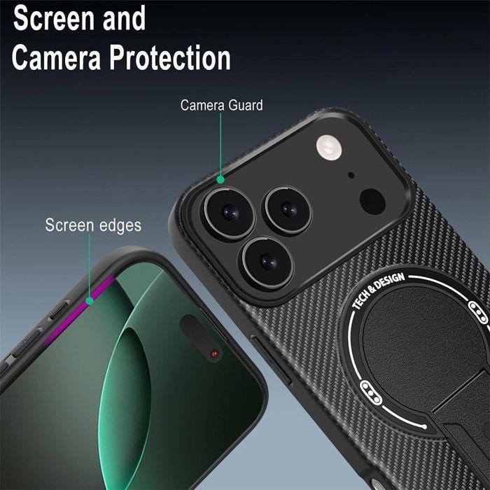 Coque de Protection - BOOLING - pour iPhone 17 Pro - Silicone avec Cercle Magnétique - Noir - 2 Vitres