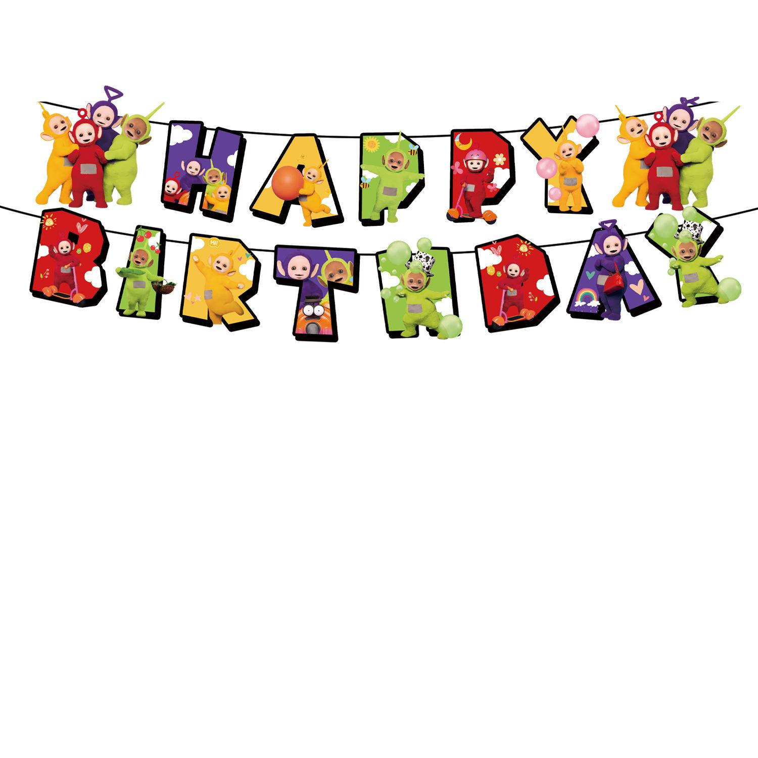 Посуда для дня рождения Телепузиков, одноразовая посуда, бумажные тарелки, бумажные стаканчики, салфетки, украшение для дня рождения девочки