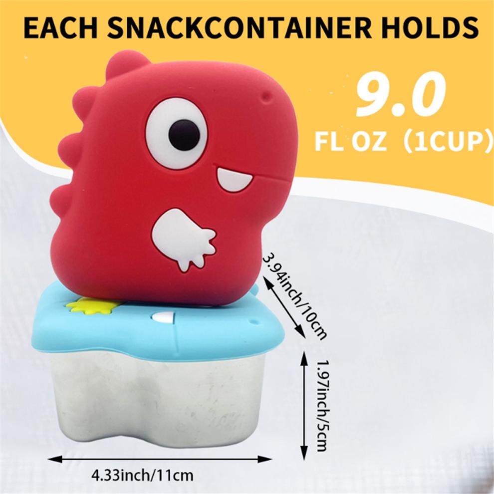 304 Stainless Steel Dinosaur Snack Box with Lid Dip Container