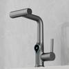 Wasserfall Waschbeckenarmatur mit digitaler Temperaturanzeige, Hochklappbarer/Herunterklappbarer Sprüh-Mischhahn für Heiß- und Kaltwasser