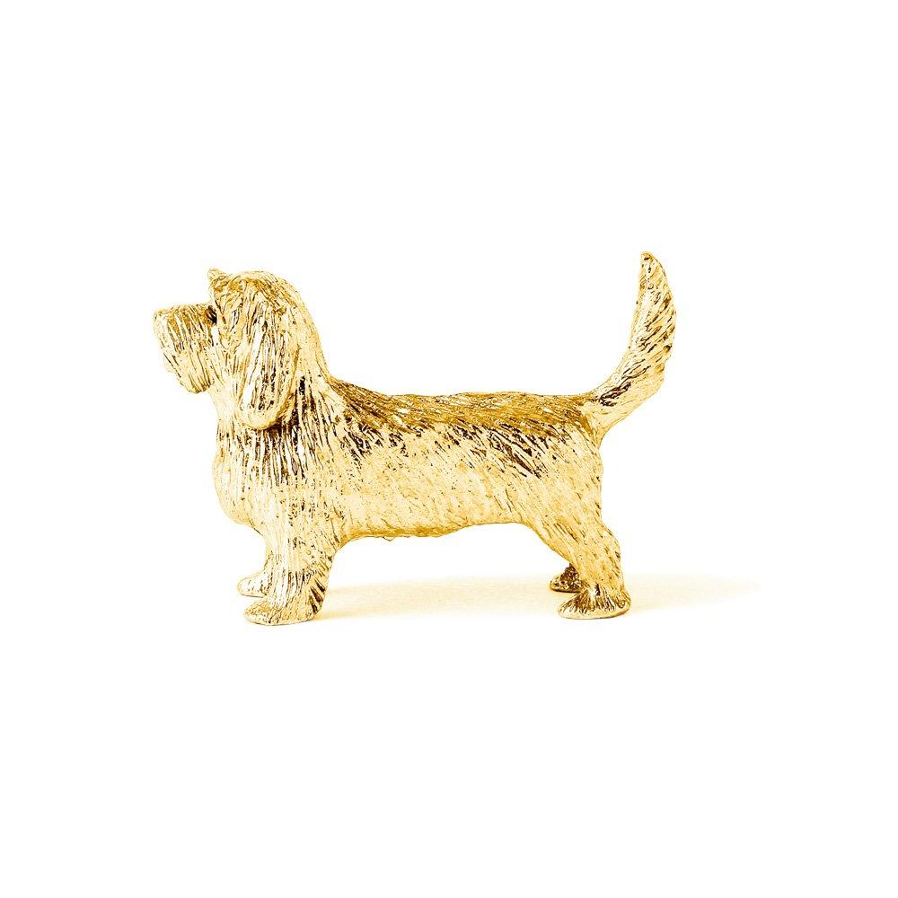 Petit Basset Griffon Vendeen 22karátovým zlatem Made in England Art Collection Dog Figure Collection