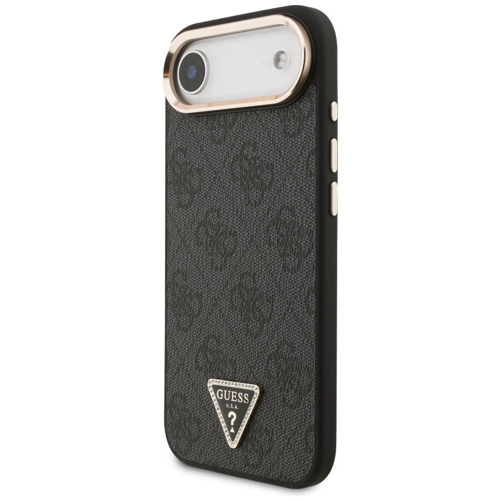 Coque Guess 4G Logo Triangle MagSafe pour iPhone Air Noir Or