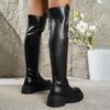 Fashion Sexy Pu Rear Zip Over The Knee Boots Women 2025 Winter Long Riding Boots