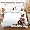 3Pcs Katekyo Hitman Reborn Anime Bedding Set 3D Print Tsunayoshi Sawada Duvet Cover Pillowcases for Teens Fans Room Decor Gift