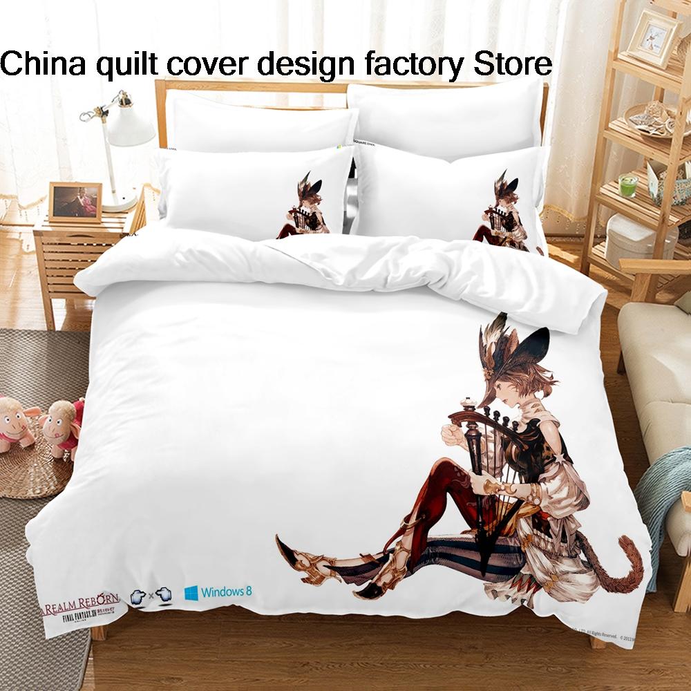 3Pcs Katekyo Hitman Reborn Anime Bedding Set 3D Print Tsunayoshi Sawada Duvet Cover Pillowcases for Teens Fans Room Decor Gift