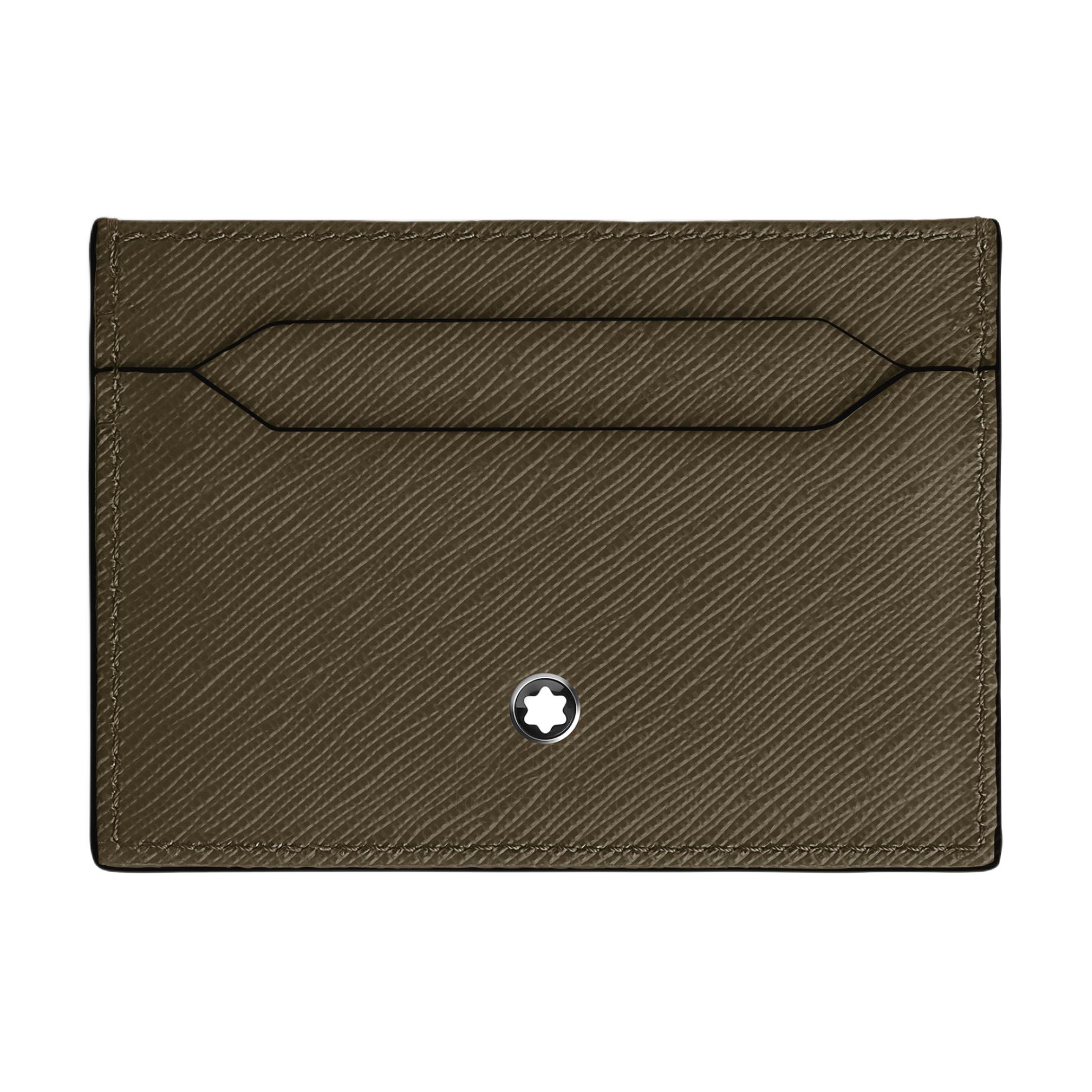 

Montblanc Artisan Series Palladium Plated Round Ring Hexagonal White Star Brand Logo Leather Card Holder Men Card Holder Khaki MB222363 Basic Set (Bag+Dust Bag)