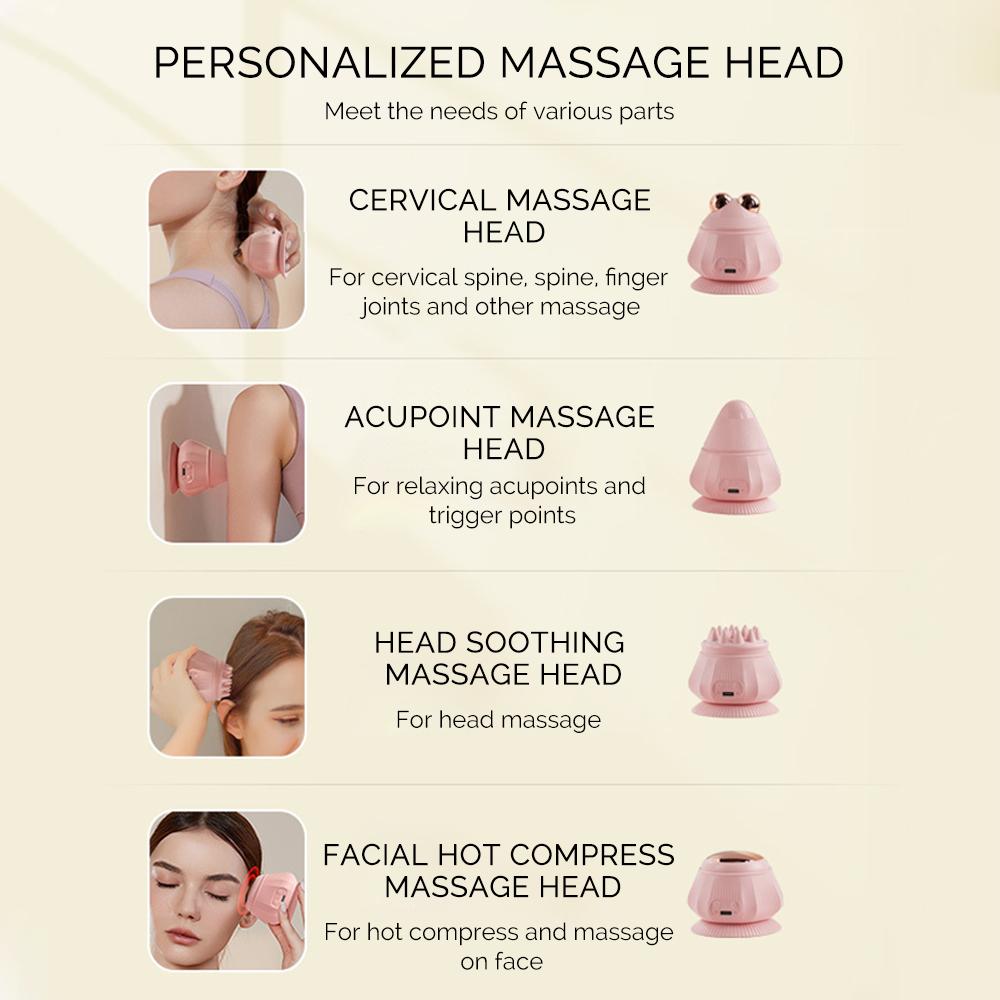 4-in-1 Multifunction Electric Body Massage Ball Vibration Fascia Ball Neck Back Waist Head Massager Muscle Relaxation Masajeador
