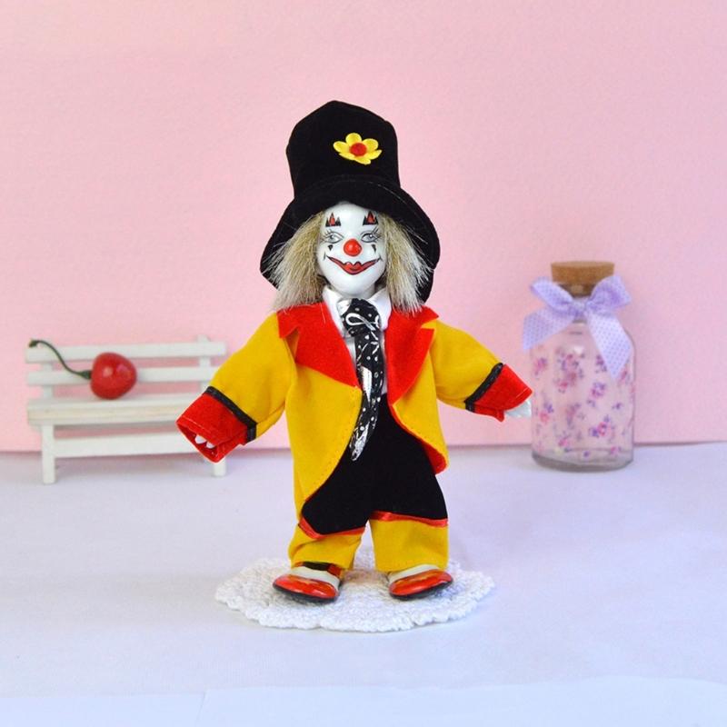 Klassieke Clown Poppenbeeldje Porseleinen Clown Beeldje Nostalgisch Verzamelfiguur Poppen Boekenplank Haarden Decoratie