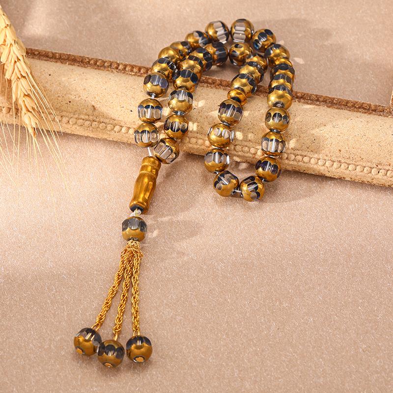 Islamiske Roseperler Bengal Arabisk Mote Herresmykker Bønneperler 10mm 33perler Tasbih Metall Tasbaha Muslimske Gave Tilbehør