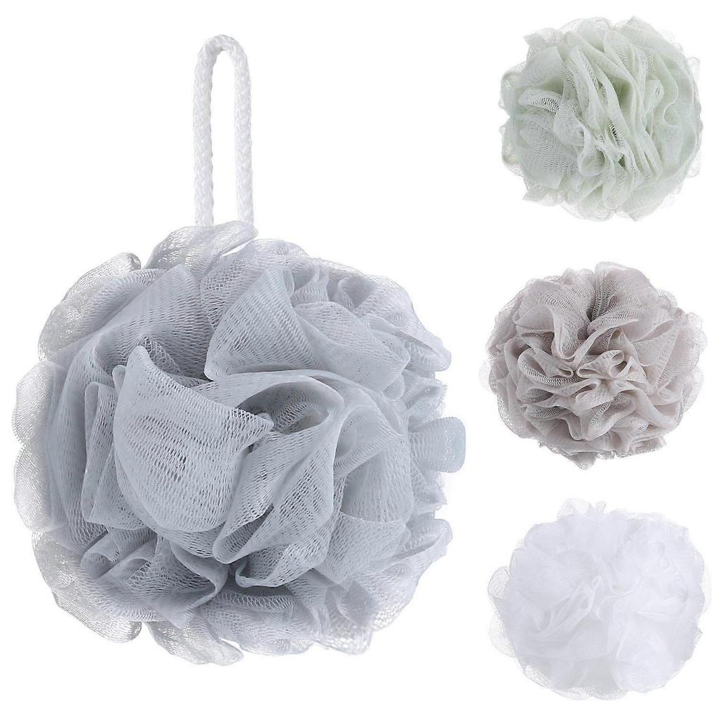 4 Pack Mesh Pouf Bath Sponge - Mesh Loofah Body Exfoliating Shower Ball Shower Sponge