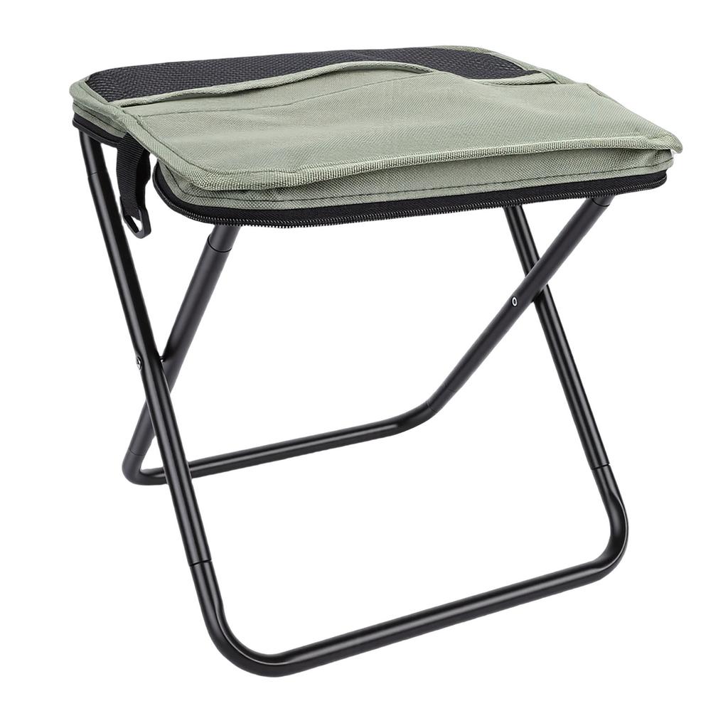 Portable Foldable Stool with Shoulder Strap Outdoor Foldable Stool for Mountaineering and Hiking Green Large Size