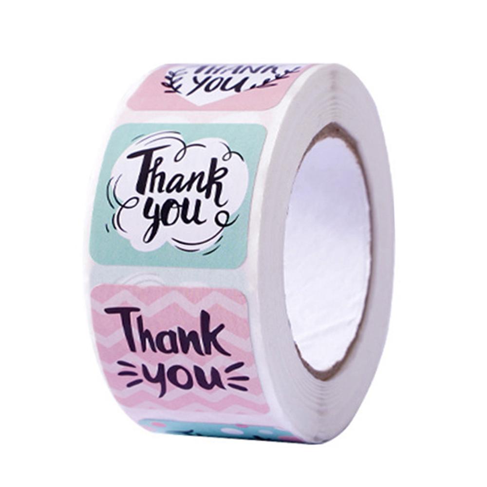Custom Logo Stamp Stickers Cute Thank You Square Decoration X091