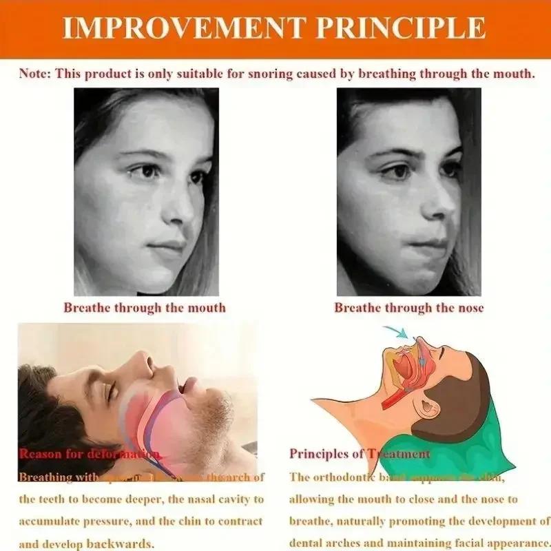 Anti-Sweat Black Gear with Anti-Snoring Mouth Breathing Correction Strap for Enhanced Sleep Support People's