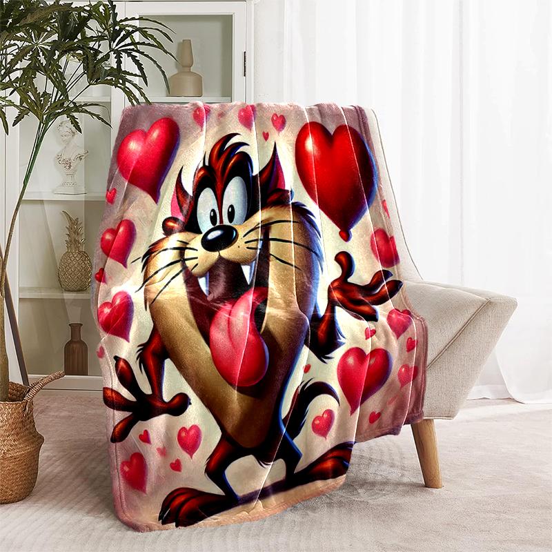1pc Blanket Taz Mania Print Design, Lightweight Blanket for Sofa, Bed- Soft &Warm, Gift for All Seasons like Christmas, Halloween