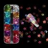 12-Color Star Sequin Nail Stickers - Laser Hollow DIY Art Material