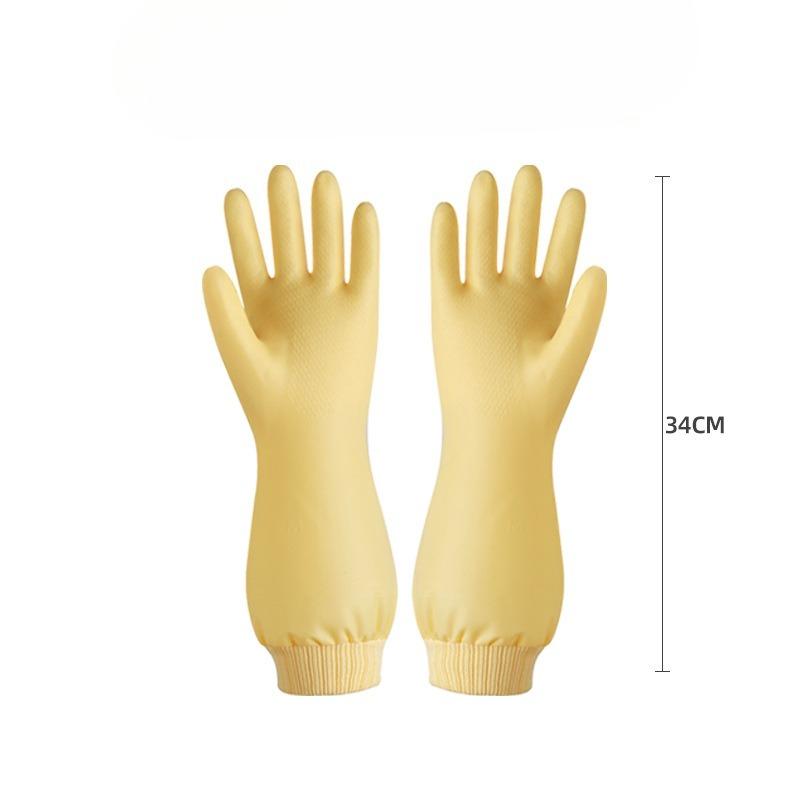 Fleece Gloves, Household Dishwashing Gloves, Kitchen Thickened Waterproof Dishwashing Gloves, One-piece Fleece Anti-slip Laundry Gloves
