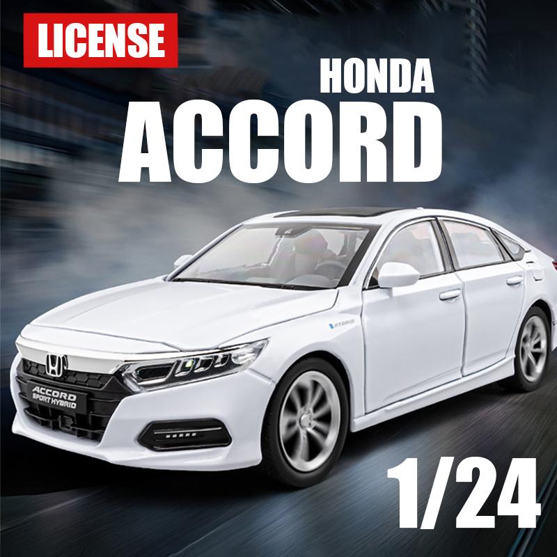 LICENSED 1:24 Honda model Accord diecast alloy car Exquisite Model Acousto-optic simulation toy car Kid Gift collect decoration ajl256