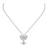 Butterfly Knot Pattern Design 925 Silver Necklace Unisex Necklace Green 1250961167-020