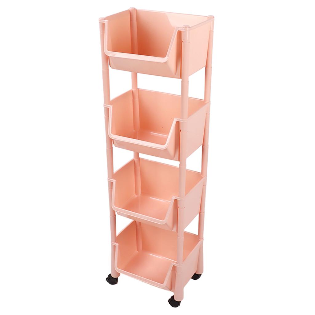 Compact Rolling Storage Organizer Large Capacity Mobile Utility Cart Movable Storage Book Shelf