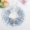 College Style Double Layer Gauze Bow Pet Bib with Lace Trim