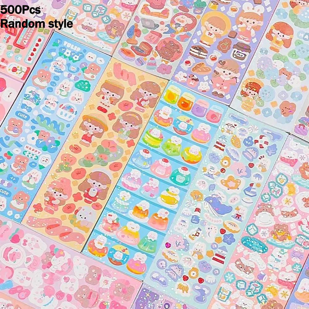 111-1111PCS Cute Stickers Kawaii Cartoon Laser Sticker No repeat for Diary Kid DIY School Students Decoration Stationery