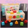 Preschool Wooden Building Blocks Number Shape Sorting Early Skills Cognitive
