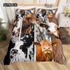 Cowhide Duvet Cover Set King Size Patchwork Cow Fur Print Farm Animal Bedding Set Microfiber Western Farmhouse Style Quilt Cover