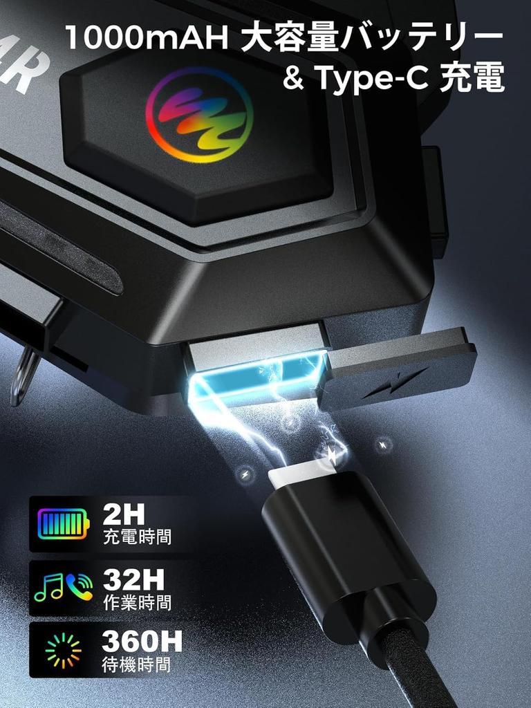 Motorbike Headset, Moman H4R Bike Intercom Earphones, AI Voice Assistant, RGB, 16 Color Modes,