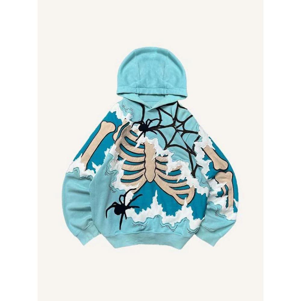 Mode Heren- en Dames Gothic Harajuku Skelet Skelet 3D Geprinte Hoodie voor Kinderen Trendy Hoodie Sweatshirt