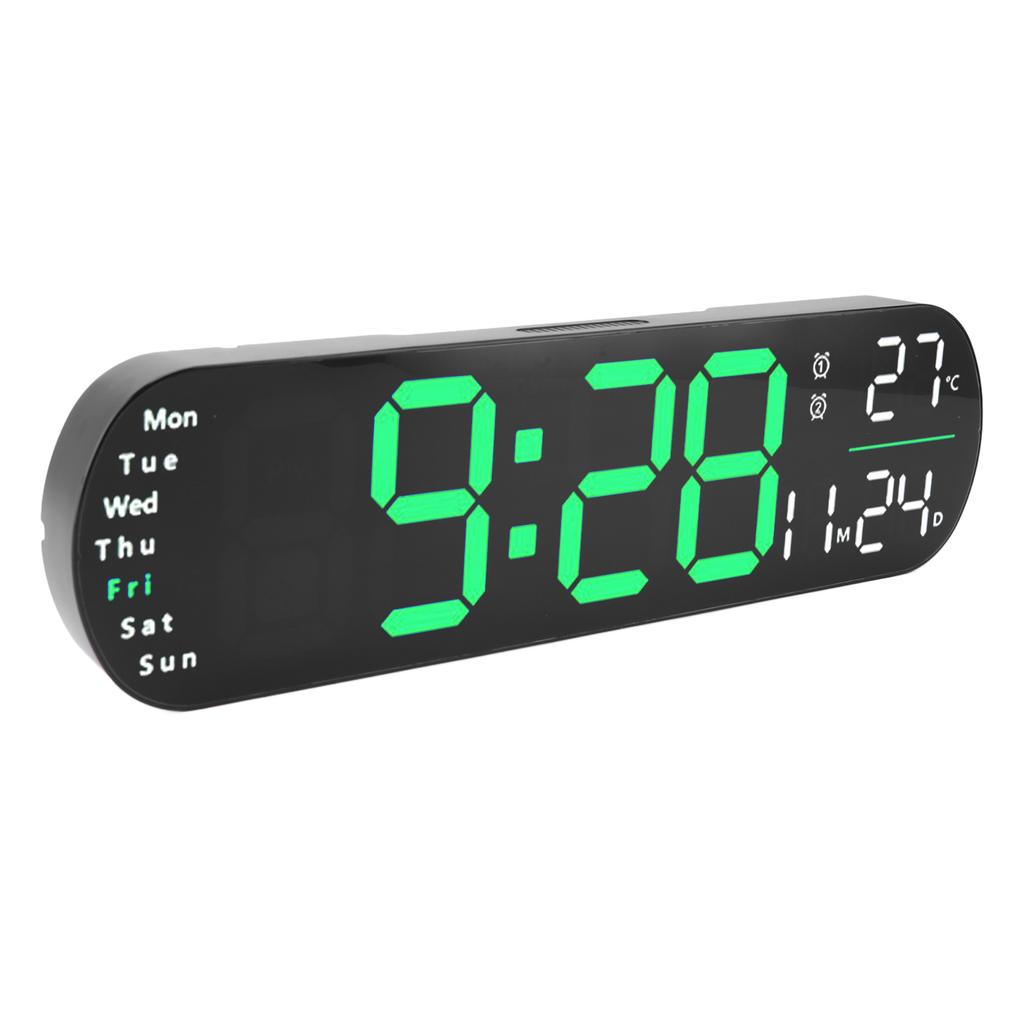 Digital Wall Clock with Remote Control Big LED Screen Display   8 Color Lights Digital Alarm Clock for Living Room Bedroom