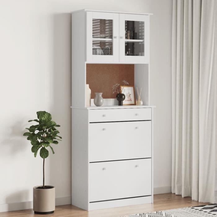 VidaXL Buffet ALTA blanc 77x35x188 cm bois massif de pin 3187778