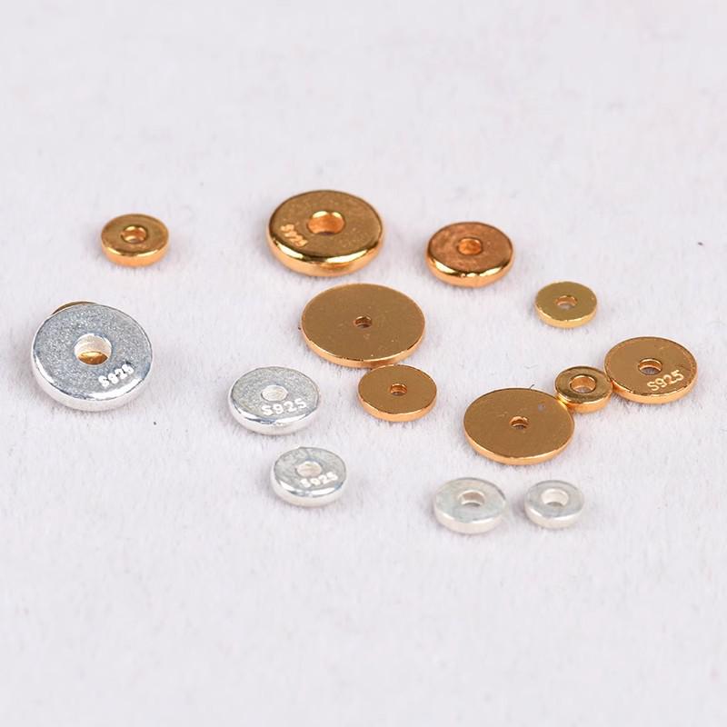 Gold-Plated S925 Silver Spacer Beads for DIY Jewelry, Prayer & Buddhist Beads, Sterling Silver Washers