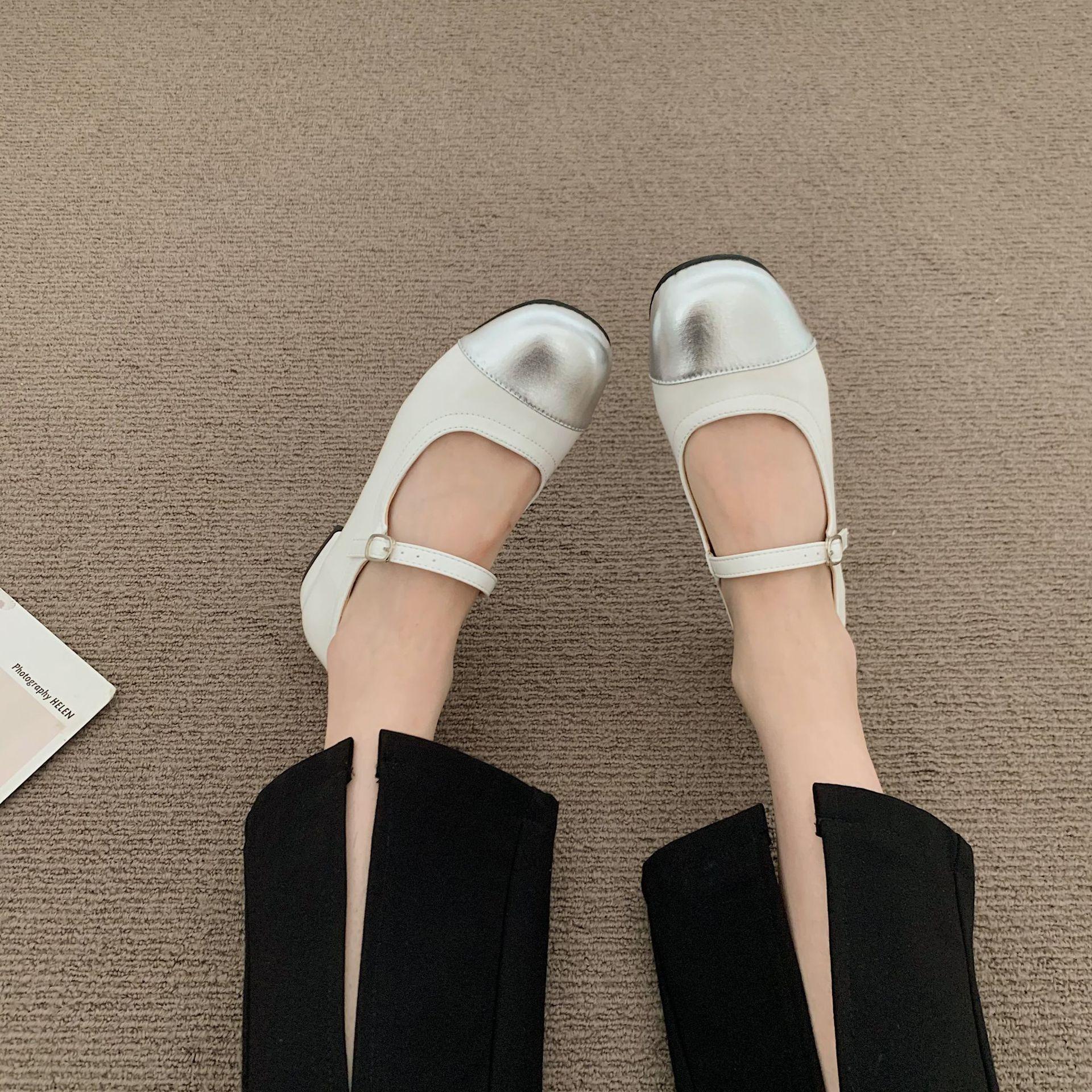 

Женские балетки на плоской подошве, мокасины с квадратным носком, балетки на толстом каблуке на плоской подошве, повседневные уличные туфли без шнуровки на плоской подошве 39