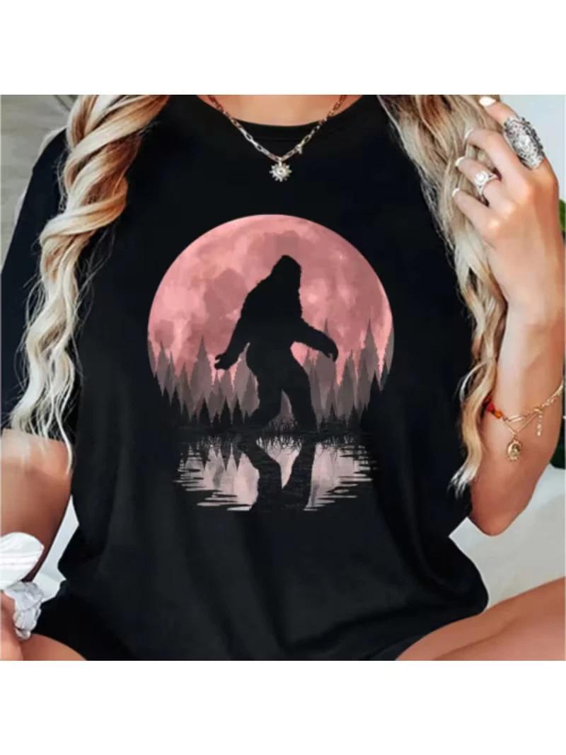 T-shirt chic avec une créature distinctive et un design lune rouge XXXL