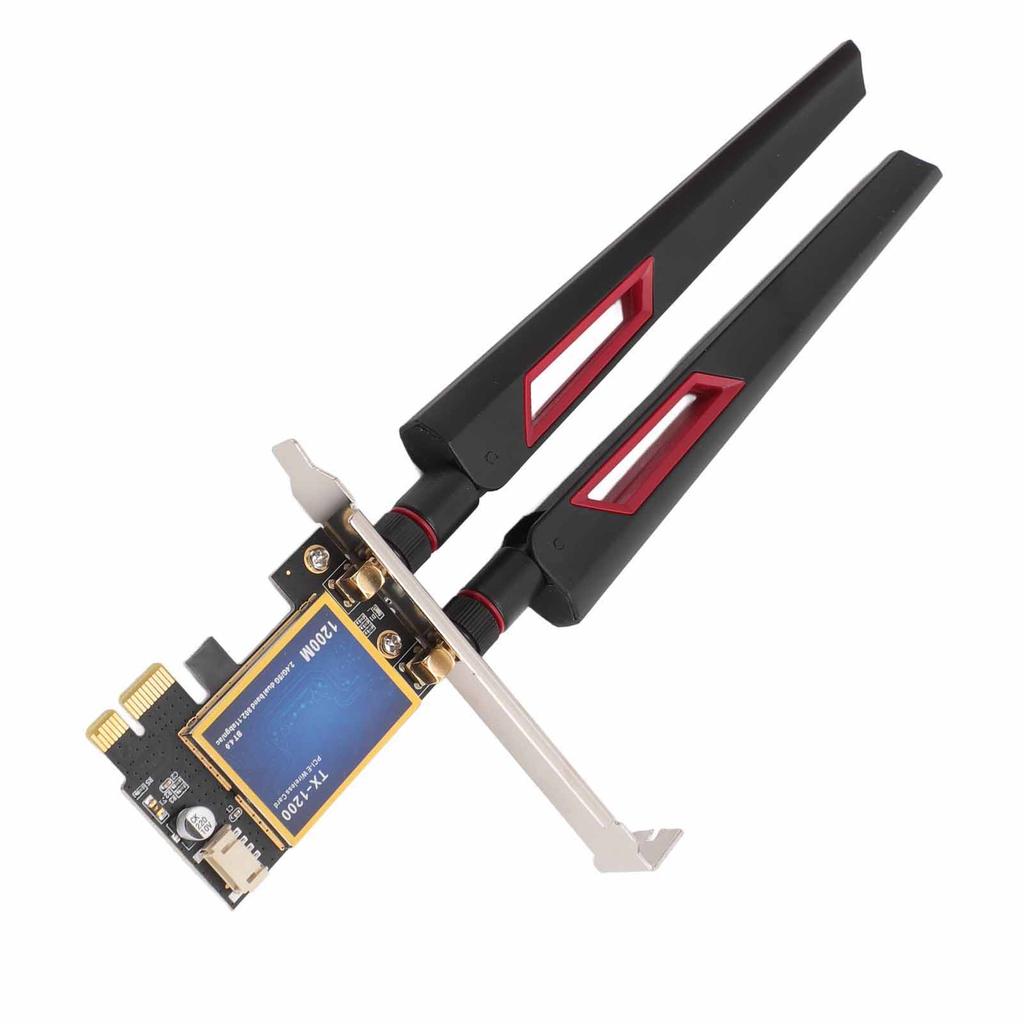 7260AC WiFi Card 2.4GHz 5GHz Bluetooth 4.0 1200Mbps PCIe X1 Wireless Network Adapter Card with 10dBi Dual Antenna for PC