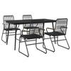 5 Piece Outdoor Dining Set Black PVC Rattan