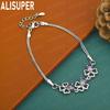 Exquisite 925 Sterling Silver Heart and Flower Bracelet Set With AAA Zircon - Fashionable Gift Jewelry