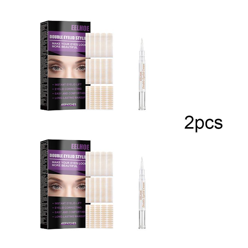 EELHOE Double Eyelid Stickers Set Invisible No Glue Natural Long Lasting Big Eyes Double Eyelid Set