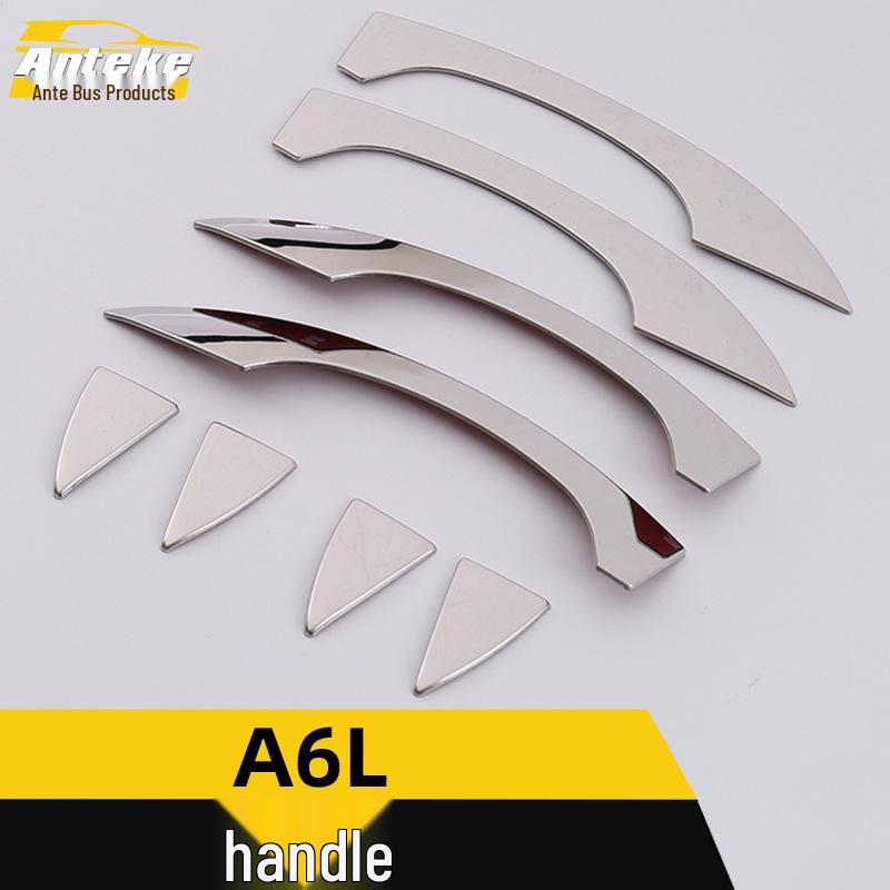 Naklejka dekoracyjna na klamkę drzwi samochodu ze stali nierdzewnej A6L, chroniąca przed zarysowaniami