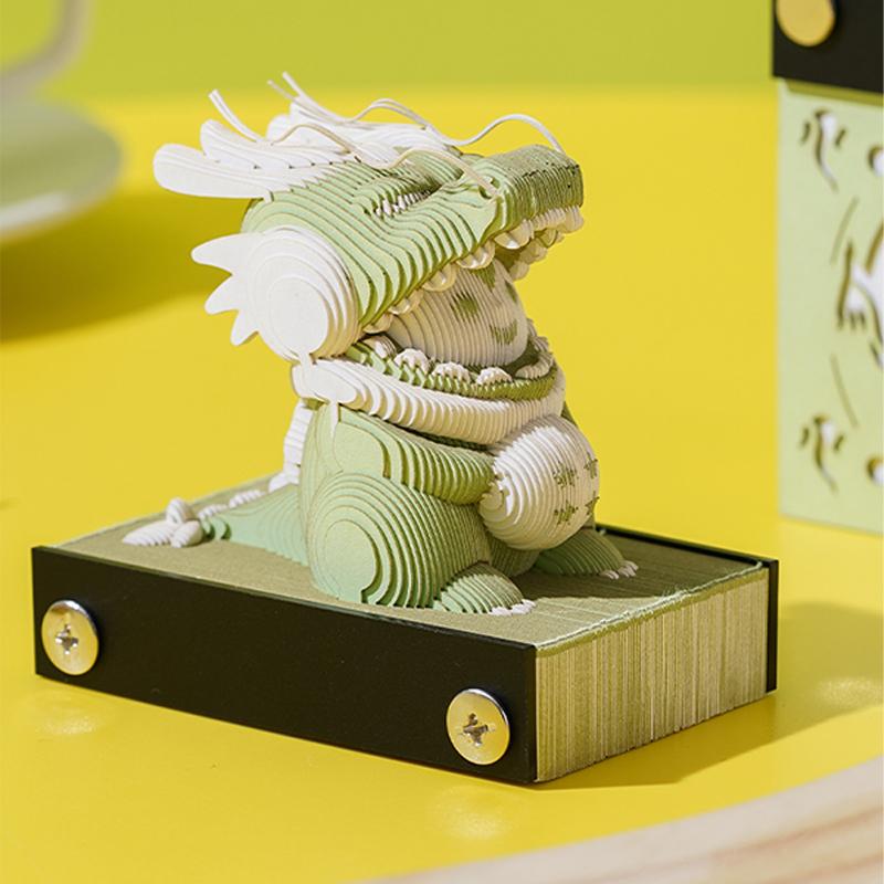 Desk Calendar,2024 Calendar Memo Pad,Creative Desk Calendar Diy Notes Notepad,3D Art Calendar Paper Carving Gift House Sculpture