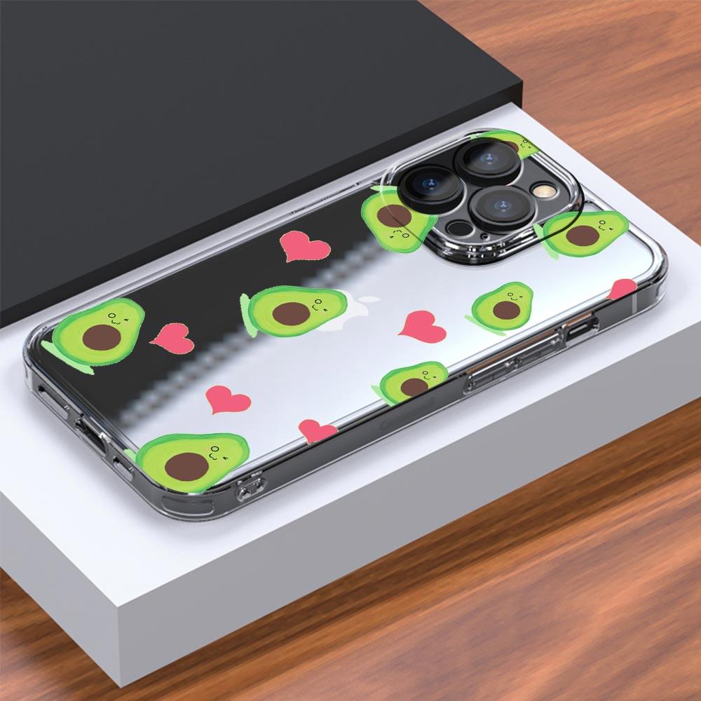 Phone Case For iPhone 15 16 14 13 11 12 Pro Max X XR XS 7 8 Plus SE Transparent Soft Cover Fundas Cartoon Cute Pig Panda Avocado