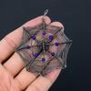 Spider Web Shaped Blue Topaz Gemstone Pure Copper Wire Wrapped Handmade Pendant Jewelry
