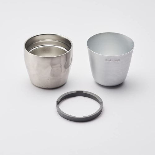 Doshisha "Hyokyoku" Becher, Isoliert, Doppelwandige Vakuumwand, Einwandiges Aluminium, 270ml, Silber, ONZONE